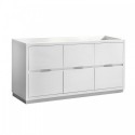 Fresca Valencia 48" Glossy White Free Standing Double Sink Modern Bathroom Cabinet