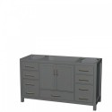 60 inch Single Bathroom Vanity in Dark Gray, No Countertop, No Sink, and No Mirror