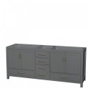 80 inch Double Bathroom Vanity in Dark Gray, No Countertop, No Sink, and No Mirror