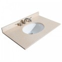 36 inch Single Bathroom Vanity in Dark Gray, Ivory Marble Countertop, Undermount Oval Sink, and 24 inch Mirror