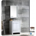 Fresca FVN8125WH Allier 24" Modern Bathroom Vanity with Mirror in Glossy White
