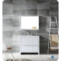 Fresca FVN8136WH Allier 36" Modern Bathroom Vanity with Mirror in Glossy White