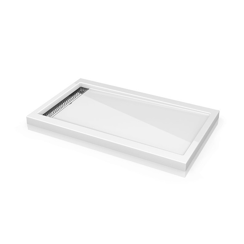 Fleurco ABE Quad Reversible Acrylic Shower Base with Side Drain Position & Linear Drain Cover
