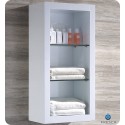 Fresca FST8130WH White Bathroom Linen Side Cabinet with 2 Glass Shelves