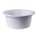 ALFI Brand AB1717DI-W White 17" Drop-In Round Granite Composite Kitchen Prep Sink
