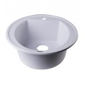 ALFI Brand AB2020DI-W White 20" Drop-In Round Granite Composite Kitchen Prep Sink