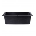 ALFI Brand AB2420DI-BLA Black 24" Drop-In Single Bowl Granite Composite Kitchen Sink