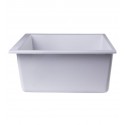 ALFI Brand AB2420UM-W White 24" Undermount Single Bowl Granite Composite Kitchen Sink