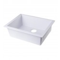 ALFI Brand AB2420UM-W White 24" Undermount Single Bowl Granite Composite Kitchen Sink