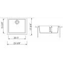 ALFI Brand AB2420UM-W White 24" Undermount Single Bowl Granite Composite Kitchen Sink