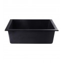 ALFI Brand AB2420UM-BLA Black 24" Undermount Single Bowl Granite Composite Kitchen Sink