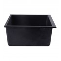ALFI Brand AB2420UM-BLA Black 24" Undermount Single Bowl Granite Composite Kitchen Sink