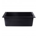 ALFI Brand AB2420UM-BLA Black 24" Undermount Single Bowl Granite Composite Kitchen Sink
