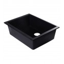 ALFI Brand AB2420UM-BLA Black 24" Undermount Single Bowl Granite Composite Kitchen Sink