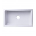 ALFI Brand AB3018SB-W 30" White Smooth Solid Thick Wall Fireclay Single Bowl Farm Sink
