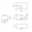 ALFI Brand AB3018ARCH-B 30" Biscuit Arched Apron Thick Wall Fireclay Single Bowl Farm Sink