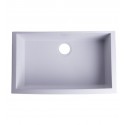 ALFI Brand AB3020UM-W White 30" Undermount Single Bowl Granite Composite Kitchen Sink