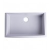 ALFI Brand AB3020UM-W White 30" Undermount Single Bowl Granite Composite Kitchen Sink