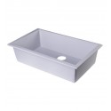 ALFI Brand AB3020UM-W White 30" Undermount Single Bowl Granite Composite Kitchen Sink