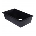 ALFI Brand AB3020UM-BLA Black 30" Undermount Single Bowl Granite Composite Kitchen Sink