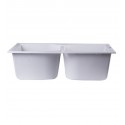 ALFI Brand AB3220DI-W White 32" Drop-In Double Bowl Granite Composite Kitchen Sink
