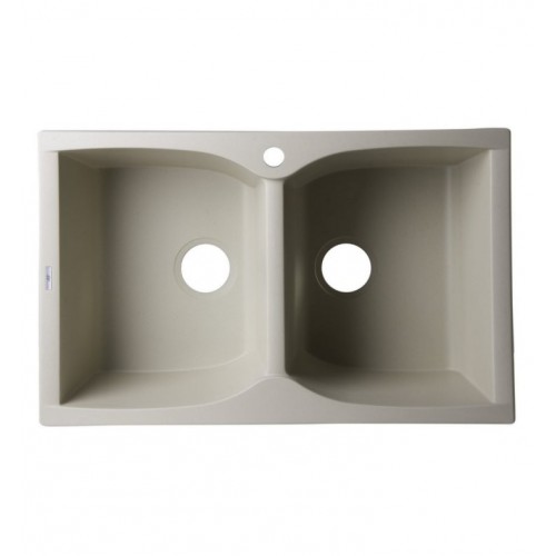 ALFI brand AB3220DI-B Biscuit 32" Drop-In Double Bowl Granite Composite Kitchen Sink
