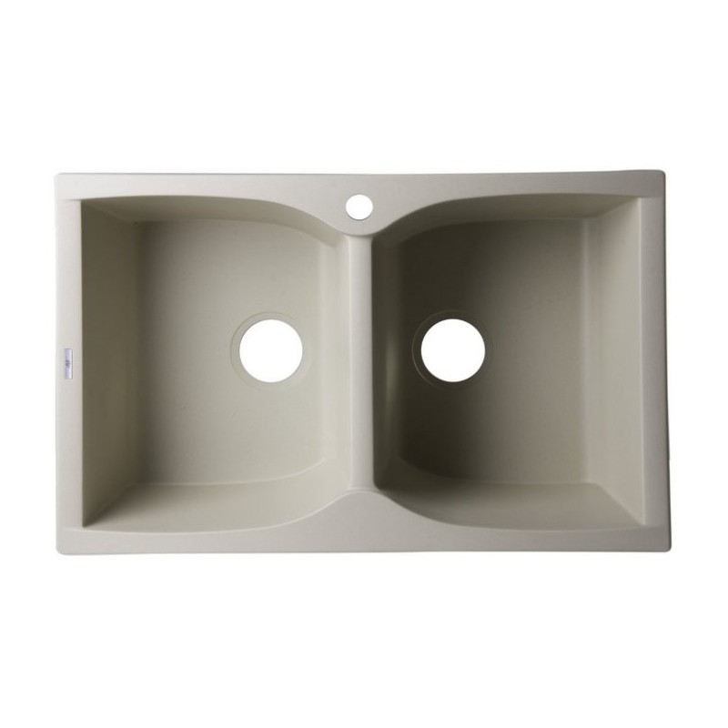 ALFI Brand AB3220DI-B Biscuit 32" Drop-In Double Bowl Granite Composite Kitchen Sink