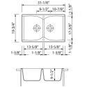 ALFI Brand AB3220DI-B Biscuit 32" Drop-In Double Bowl Granite Composite Kitchen Sink