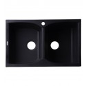 ALFI Brand AB3220DI-BLA Black 32" Drop-In Double Bowl Granite Composite Kitchen Sink
