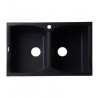ALFI Brand AB3220DI-BLA Black 32" Drop-In Double Bowl Granite Composite Kitchen Sink