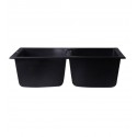 ALFI Brand AB3220DI-BLA Black 32" Drop-In Double Bowl Granite Composite Kitchen Sink