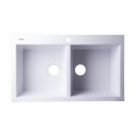 ALFI Brand AB3420DI-W White 34" Drop-In Double Bowl Granite Composite Kitchen Sink