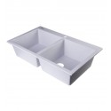 ALFI Brand AB3420DI-W White 34" Drop-In Double Bowl Granite Composite Kitchen Sink