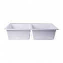 ALFI Brand AB3420DI-W White 34" Drop-In Double Bowl Granite Composite Kitchen Sink
