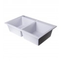 ALFI Brand AB3420DI-W White 34" Drop-In Double Bowl Granite Composite Kitchen Sink
