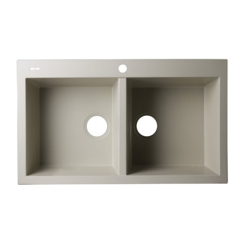 ALFI Brand AB3420DI-B Biscuit 34" Drop-In Double Bowl Granite Composite Kitchen Sink