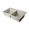 ALFI Brand AB3420DI-B Biscuit 34" Drop-In Double Bowl Granite Composite Kitchen Sink