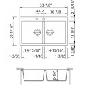 ALFI Brand AB3420DI-B Biscuit 34" Drop-In Double Bowl Granite Composite Kitchen Sink