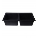 ALFI Brand AB3420DI-BLA Black 34" Drop-In Double Bowl Granite Composite Kitchen Sink