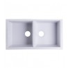 ALFI Brand AB3420UM-W White 34" Undermount Double Bowl Granite Composite Kitchen Sink