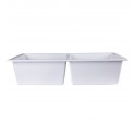 ALFI Brand AB3420UM-W White 34" Undermount Double Bowl Granite Composite Kitchen Sink