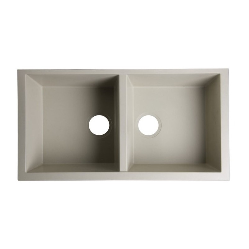 ALFI Brand AB3420UM-B Biscuit 34" Undermount Double Bowl Granite Composite Kitchen Sink