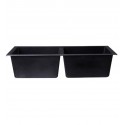 ALFI Brand AB3420UM-BLA Black 34" Undermount Double Bowl Granite Composite Kitchen Sink