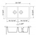 ALFI Brand AB3420UM-BLA Black 34" Undermount Double Bowl Granite Composite Kitchen Sink