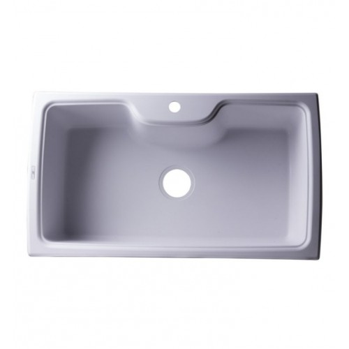 ALFI Brand AB3520DI-W White 35" Drop-In Single Bowl Granite Composite Kitchen Sink