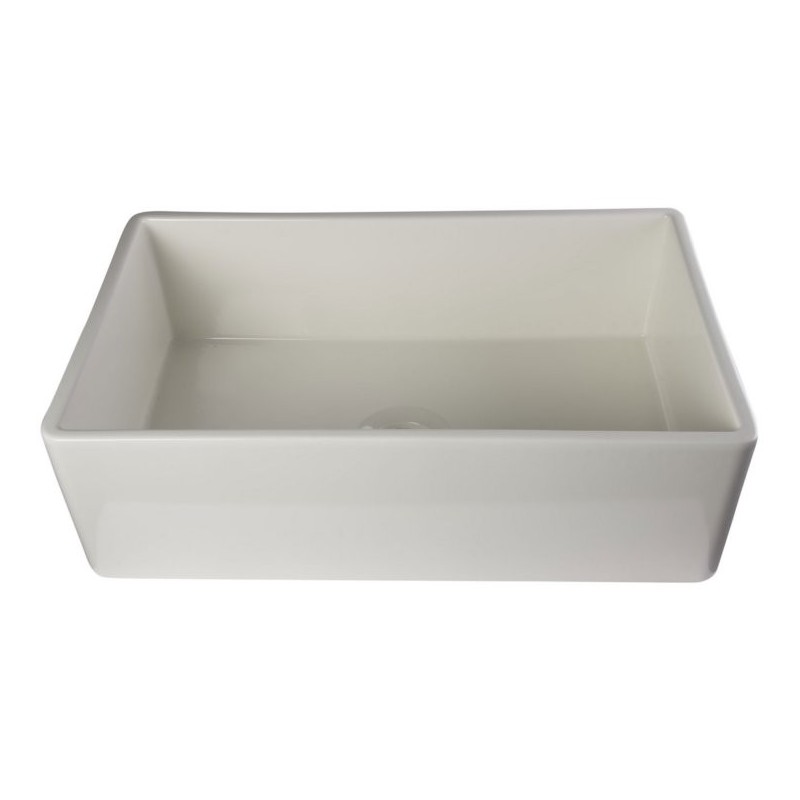 ALFI Brand AB533-B 33" Biscuit Smooth Single Bowl Fireclay Farm Sink