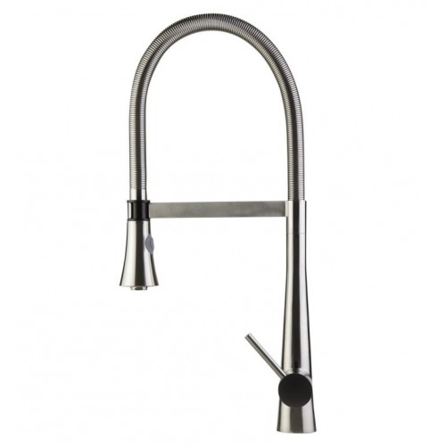 ALFI brand AB2027 Brushed Gooseneck Single Hole Faucet with Spray Head