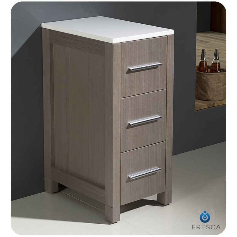 Fresca FST6212GO Torino 12" Bathroom Linen Side Cabinet in Gray Oak