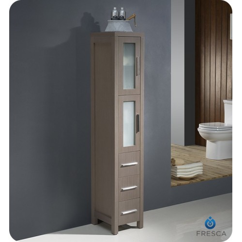Fresca FST6260GO Torino Tall Bathroom Linen Side Cabinet in Gray Oak