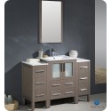 Fresca FVN62-122412GO-UNS Torino 48" Gray Oak Modern Bathroom Vanity with 2 Side Cabinets and Integrated Sink